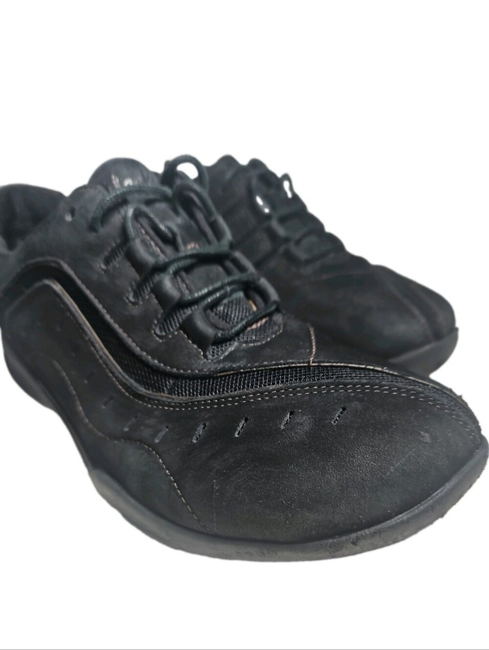 Clarks Wave Wheel Women Sz7 Blk 86510 LaceUp Sneaker Y2k Yoga Walk Run Gym[8E